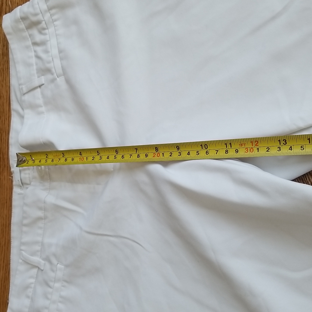 (14) Dalia White Cotton Blend Capri Pants Casual Neutral Cottagecore Minimalist - Picture 8 of 9